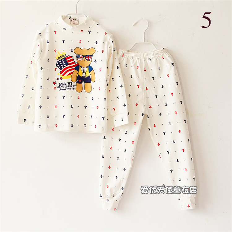 New Yiyou con kiến ​​nhỏ quần áo trẻ em cotton cotton mùa thu quần nhà đồ ngủ trong cổ áo đóng bộ đồ lót shop quần áo trẻ em