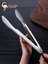 SSGP Stainless Steel Food Clip 304 Food Clip Adjustable Clip Mouth Bread Clip Anti-Burn Meatballs Steak Grill