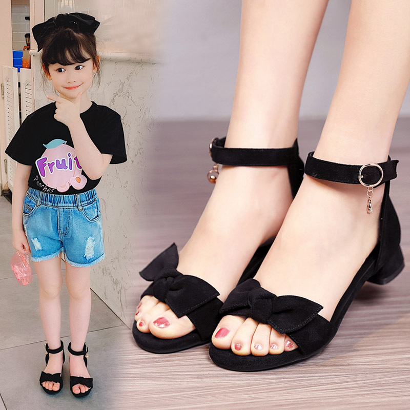 Girls' Sandals Summer New Fashion Internet Celebrity Soft-Soled Non-Slip High-Heeled Princess Shoes for Middle-Aged and Older Children and Little Girls Girls' Sandals Summer New Fashion Internet Celebrity Soft-Soled Non-Slip High-Heeled Princess Shoes for Middle-Aged and Older Children and Little Girls