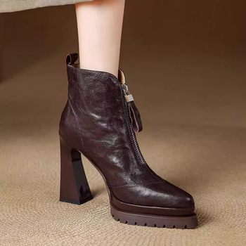 Intime department store high heel short boots women's french martin boots