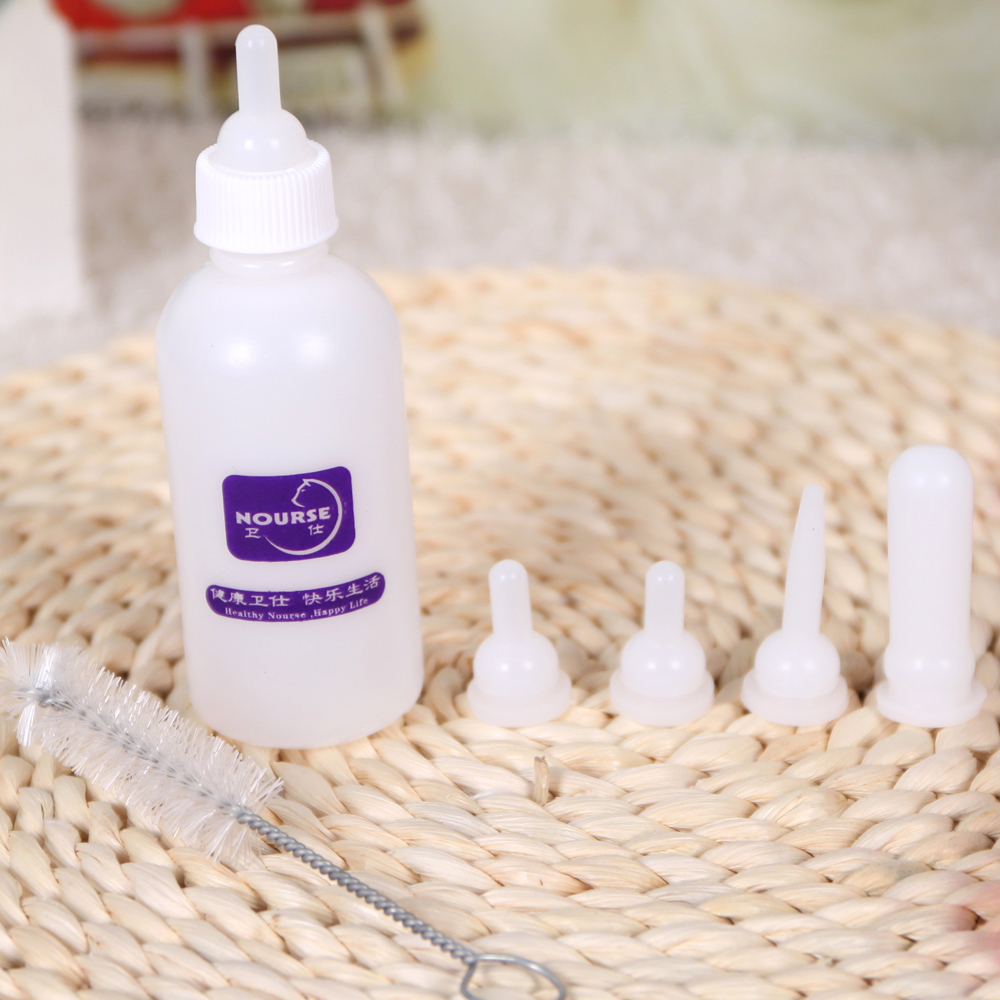 Weishi pet bottle feeding device pacifier puppies cat dog bottle latex hardcover 6-piece set