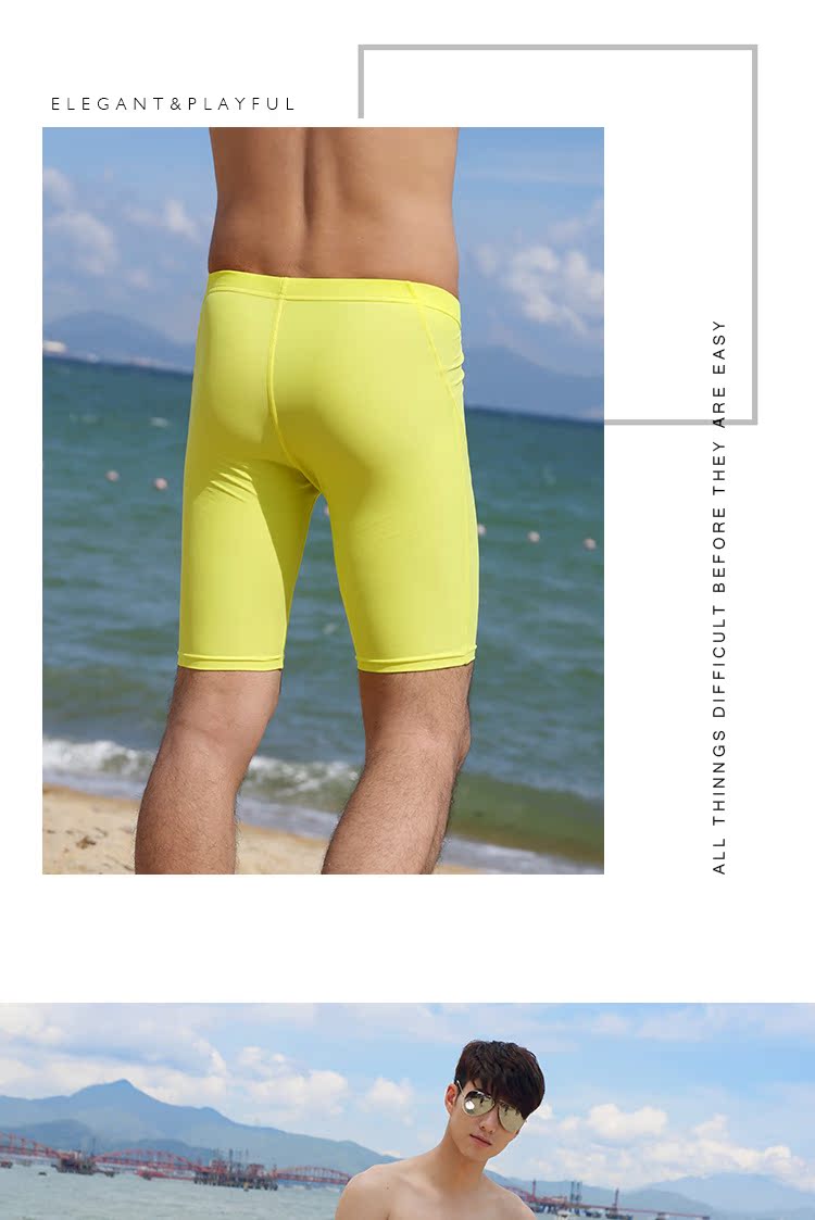 NAEKER quần bơi nam boxer áo tắm nam năm điểm lỏng lẻo người lớn nhanh khô nhanh kích thước lớn thời trang phù hợp với nam giới - Nam bơi đầm đồ bơi cho nam