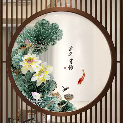 Screen double-sided embroidery painting core embroidery flower and bird landscape peony can be customized new Chinese style porch Chinese style gift