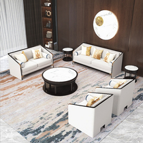 New Chinese style solid wood sofa combination whole house custom modern Chinese living room model room light luxury sofa set furniture