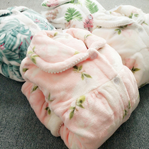 2018 autumn and winter New Ladies flannel coral velvet padded fresh set home clothes pajamas set