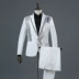 Trang phục nam màu đen trắng dát kim cương phù hợp với người lớn thiết lập sân khấu ca sĩ ảnh studio phù hợp với chủ trang phục quần đũi nam Suit phù hợp