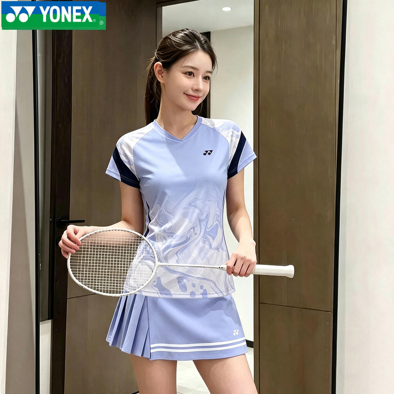 Yonex Yonex Brand's Stylish Badminton Uniforms for Men and Women, High-Quality Sports Suits with Short Sleeves and Short Skirts 2103225