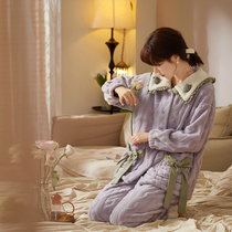 Wife Sly Coral Suede Pyjamas Woman Winter Thicken Plus Suede 2021 New Teenage Girl Soft cute and furry Korean