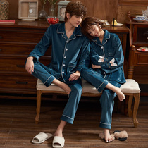 Couple pajamas autumn and winter womens medium-thick Island velvet mens spring and autumn padded velvet can wear home suit