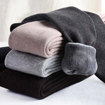 Winter size padded velvet leggings womens outer wear vertical bar foot Korean slim waist warm pants 430g