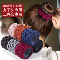 Bold High Stretch Hairband Women Black Simple Joker Hair Rope Tapes Head Leather Cover Headdress Headgear Hair Cord Hair Decoration Women