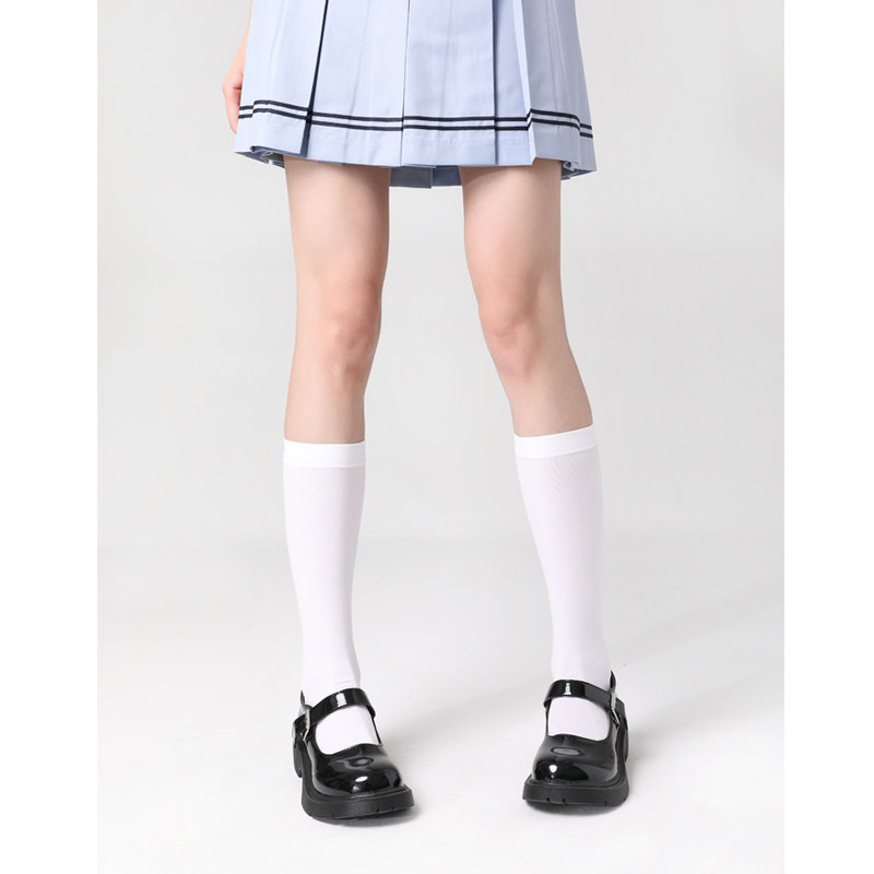 White Calf Socks Woman Summer Thin pressure and kneecap high cylinder Micropressure Long cylinder Sox JK socks Summer middle cylinder Sox-Taobao