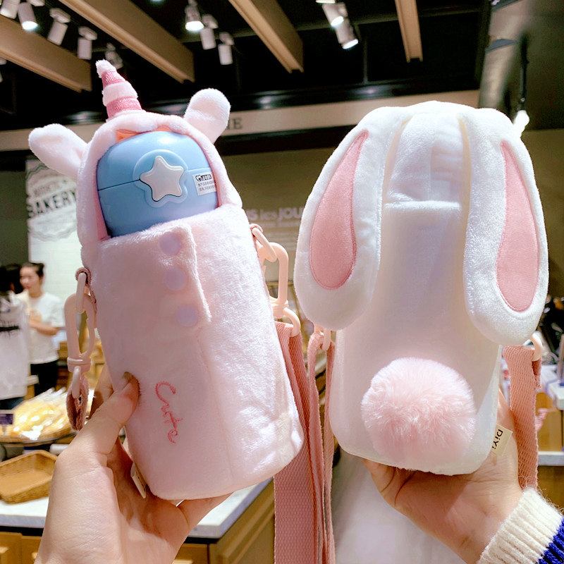 Creative in Child Stroke Insulation Cup Slop Rabbit Cup for girls Kindergarten baby portable water cup
