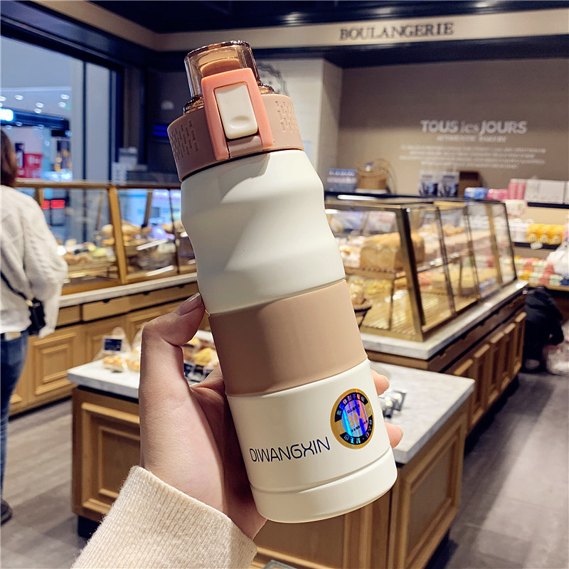 Han Edition Insulation Cup Lady Fitness Mass Capacity Water Cup Men Simply Little Fresh Creative Student Sports Portable Cup