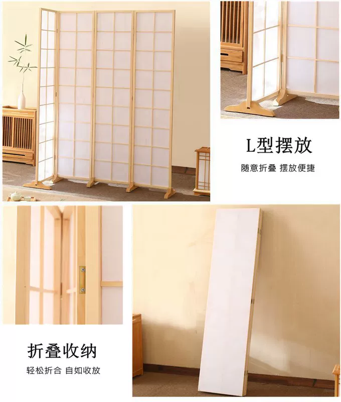 vách ngăn gỗ Nhật Bản Màn Hình Vách Ngăn Lối Vào Gấp Di Động Phòng Khách Đơn Giản Hiện Đại Thiền Long Não Lưới Đạo Cụ Chụp Nền Tường tấm ngăn vách vách lam gỗ trang trí