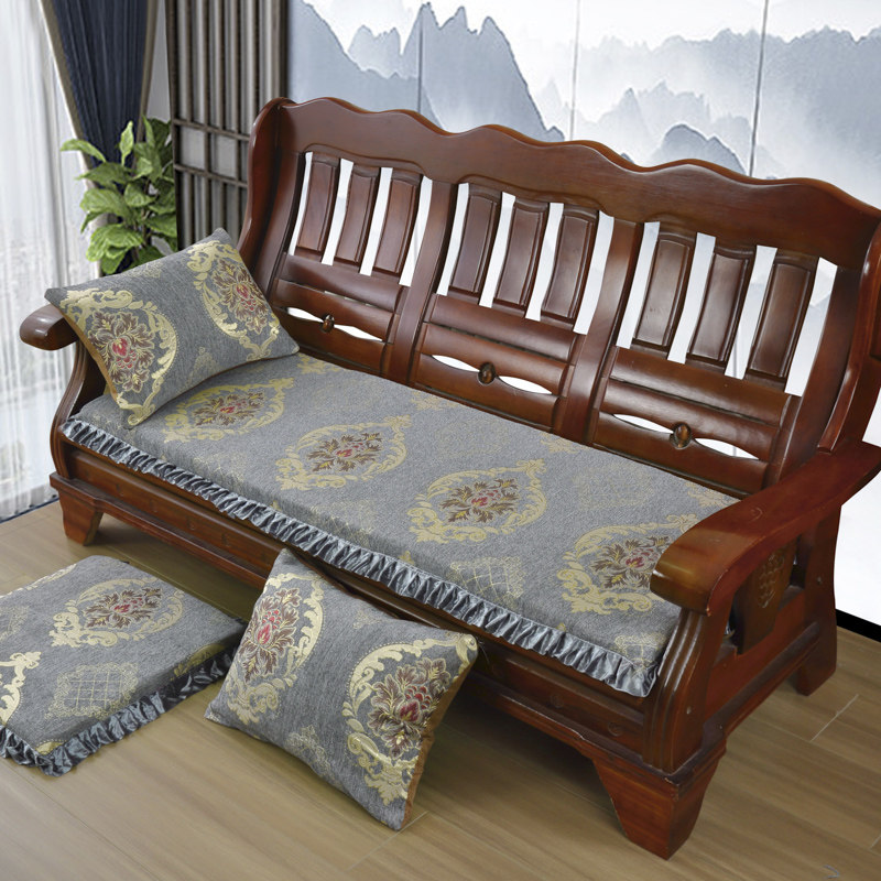 Chenille jacquard mahogany sofa cushion four seasons universal new Chinese-style solid wood sofa cushion removable and washable sponge cushion