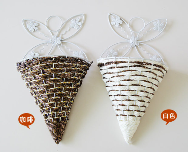 Hoa sắt rèn hoa treo tường lọ hoa giỏ hoa mây mây hoa nhân tạo hoa retro hoa giỏ hoa - Vase / Bồn hoa & Kệ chậu trồng cây trong nhà