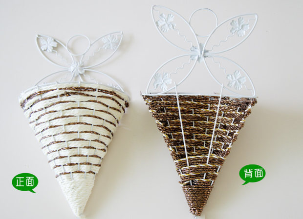 Hoa sắt rèn hoa treo tường lọ hoa giỏ hoa mây mây hoa nhân tạo hoa retro hoa giỏ hoa - Vase / Bồn hoa & Kệ chậu trồng cây trong nhà