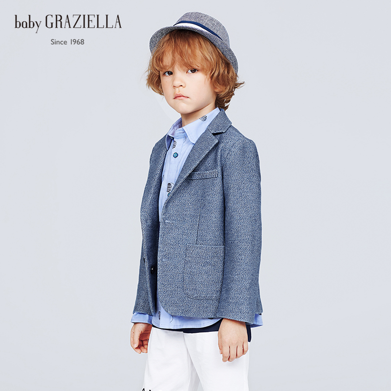 Bé Graziella Grazia trai giữa kỳ Kids mùa xuân 2019 mới Casual dài tay Ding Jacket.