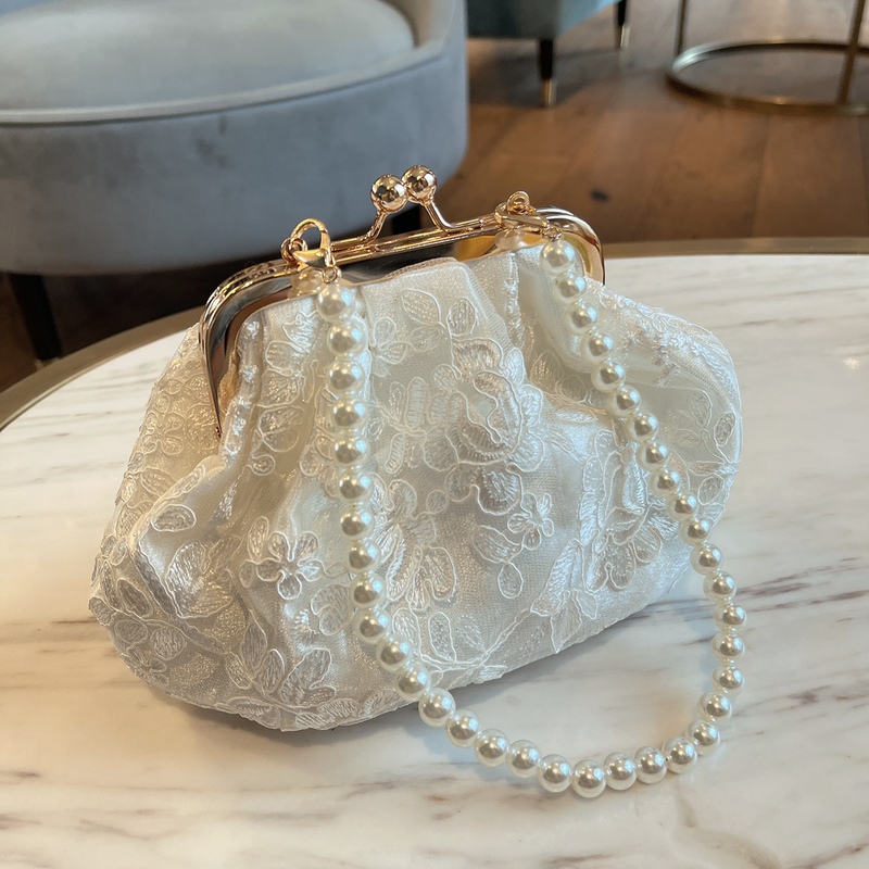 Original Retro Fairy Bag with Cheongsam Bag, Super Fairy-Like Handbag, Versatile Niche Design, Pearl Chain Crossbody Bag for Women