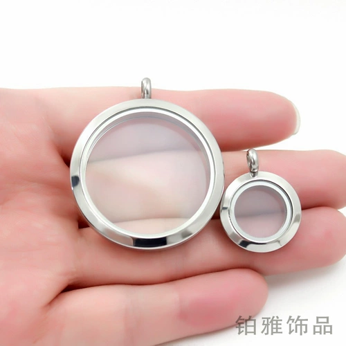 Стеклянный открывающийся кулон из нержавеющей стали, подвеска, 38mm, цвета киновари