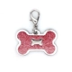 Блестящая собачья кость + застежка-карабин - розовый