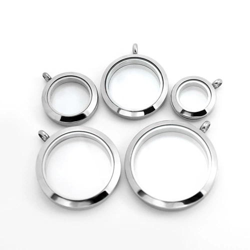 Стеклянный открывающийся кулон из нержавеющей стали, подвеска, 38mm, цвета киновари