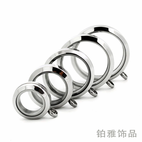 Стеклянный открывающийся кулон из нержавеющей стали, подвеска, 38mm, цвета киновари