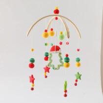 Nordic ins style infant wooden bed bell Christmas pendant accessories high-end bed bell stand three-piece toy set