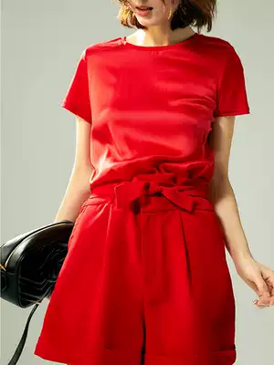 BEEWOOD Bi Wutong original summer clothes new women's imported acetic acid wide-leg pants irregular pants waist lace-up shorts