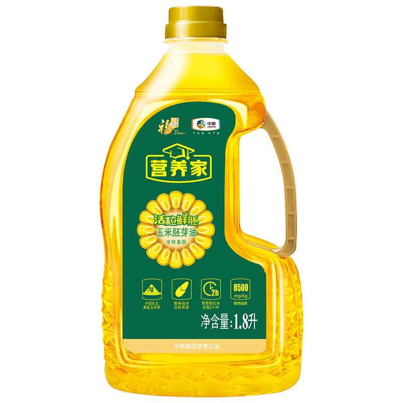 福临门1.8L营养家活粒鲜胚玉米胚芽油