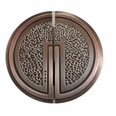 Bronze carved large door handle Chinese antique glass door handle wooden door handle club semi-circular handle