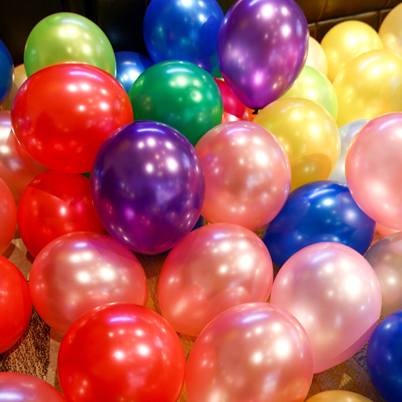 Pearlescent Balloon Round 12 Inch Mesh Red Thickening Explosion Protection Decoration Blue Color Wedding Birthday Party Arranged Steam Ball