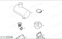 Shandong Lingong original accessories loader LG968F muffler 1000089744 now order freight to pay