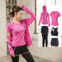 Sports suit womens 2021 new spring and summer running fitness leisure large size quick-drying clothes yoga clothes thin summer