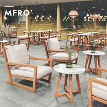 Bar Clear Bar Coffee Sweet Milk Tea Shop Nordic Solid Wood Long Table Marble Sofa Dining Table And Chairs Composition Hall Dining Room