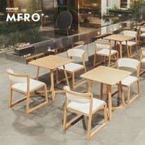 Sweet Milk Tea Shop Solid Wood Table And Chairs Combined Coffee Hall Clear Bar Commercial Dining Table And Chairs Fast Food Snack Restaurant