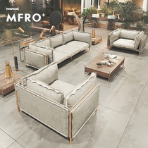 Office Light Extravaganza Genuine Leather Clubhouse Guest House Reception Sofa Tea Table Hotel Lobby Suit Brief Modern