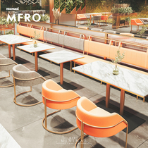 Milk Tea Dessert Shop Dealer Dining Rock Board Table And Chairs Combined Casual Clear Bar Coffee Hall Caterer Dining bar