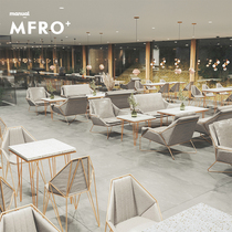 Net Red Milk Tea Shop Sweet Shop Clear Bar Snack Bar Snack Hotel Cafeterie Dining Rock Board Water Grindstone Table And Chairs Combination