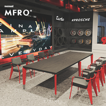 MF industrial style solid wood large conference table and chair combination long table to meet guests and negotiate reception room to be conference room table