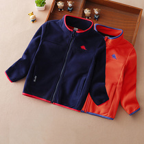 Childrens fleece jacket boys new autumn winter casual stand collar foreign autumn baby Autumn cardigan coat tide