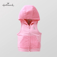 Hallmark herman cô gái mùa xuân và mùa hè áo gi lê bông đội mũ trùm đầu vest shop ao khoac tre em dep