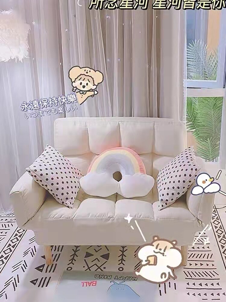 Simple sofa rental room special duo for a small family type can be a bed mini net red money ins wind without armrests