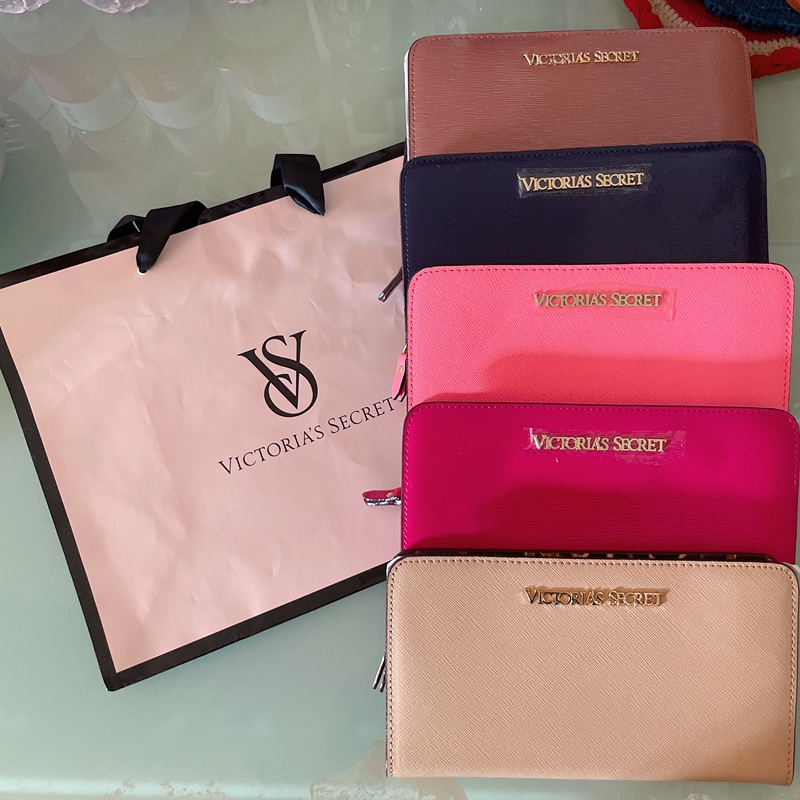 Victoria's Secret Long Wallet Cowhide Clutch Women's Wallet Double Snap Button Card Holder Wallet Victoria's Secret Long Wallet Cowhide Clutch Women's Wallet Double Snap Button Card Holder Wallet