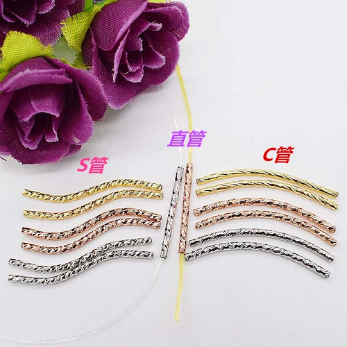 Изогнутая трубка с аксессуарами, браслет из бисера ручной работы, аксессуар, серебро 925 пробы, «сделай сам»