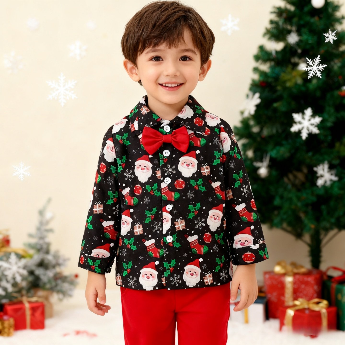 圣诞儿童服装男童春秋洋气两件套宝宝长袖衬衫绅士套装Christmas评价- 淘宝网, image size:1440x1440