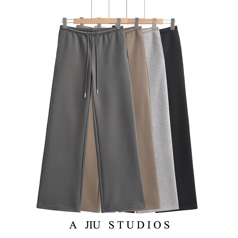 European and American Style High Street Straight-Leg Loose Draped Sweatpants Low-Waisted Narrow Version Slim Sports Pants Women's Casual Pants Floor-Length Pants