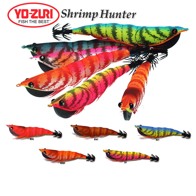 YO-ZURI Japan imported wood shrimp No 40 luminous squid hook OCTOPUS hook Luya bait fishing squid bait Bionic bait