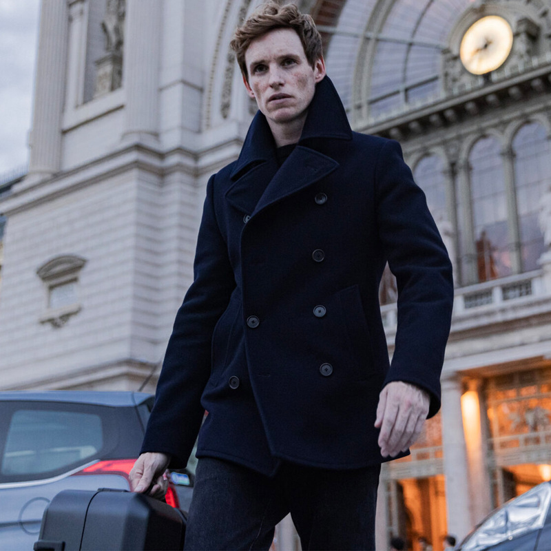 Peacoat Navy Coat 100% Wool Men's Mid-Length Double-Breasted Woolen Cashmere Thickened Old Money Style Winter Coat Peacoat Navy Coat 100% Wool Men's Mid-Length Double-Breasted Woolen Cashmere Thickened Old Money Style Winter Coat